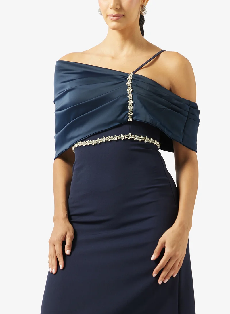 Ella Limited Edition  Off Shoulder Dress With Waist Embellishment for Women | Best Price UAE